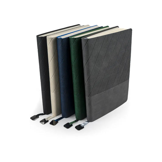Soft PU Cover Notebooks in A5 Size with Metal Plate Bookmark