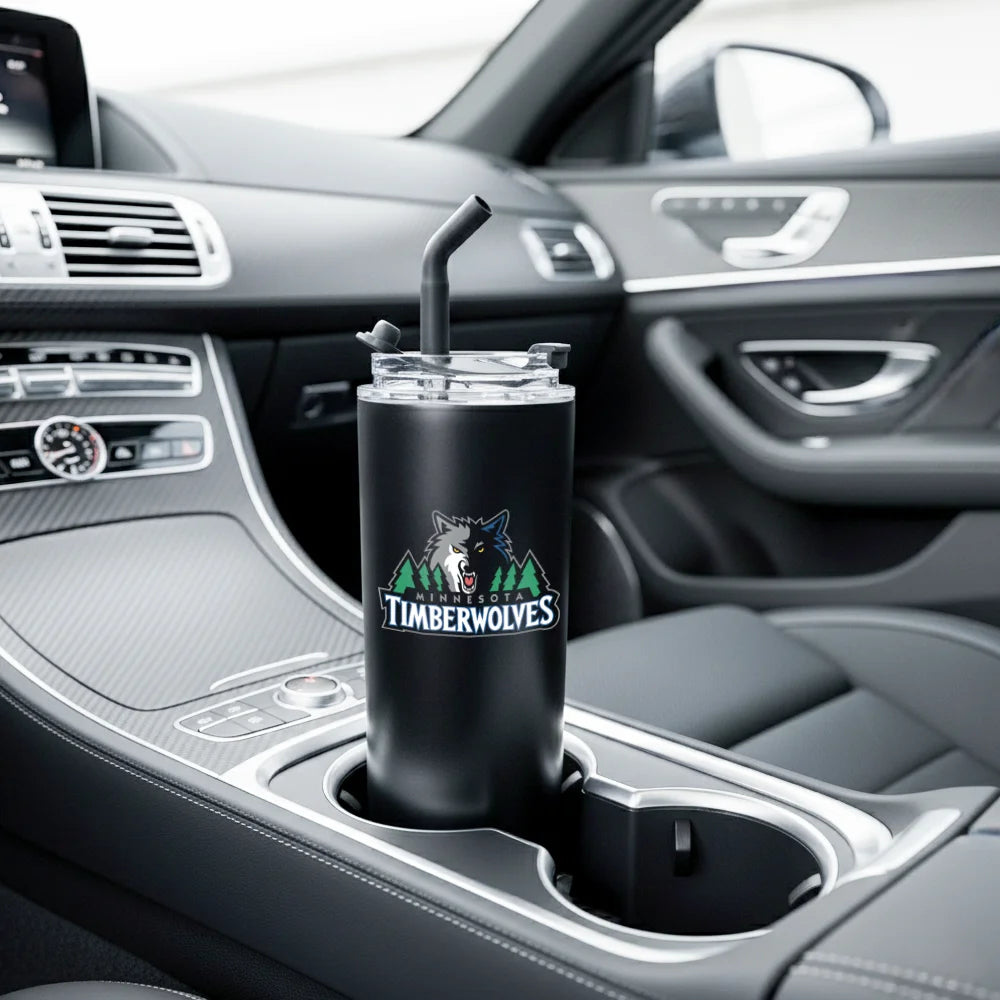 Double Wall SS Tumblers with Transparent Lid & Metal Straw – 500ml